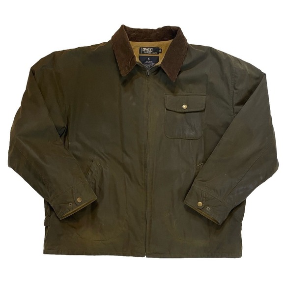 Vintage Polo Ralph Lauren Oiled Cotton Jacket Size X-Large Water Resistant - Picture 1 of 10